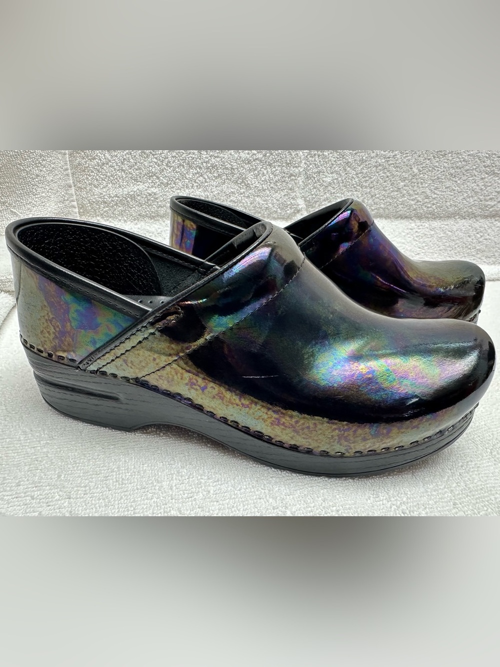 Dansko Professional Patent Leather Petrol color Clogs